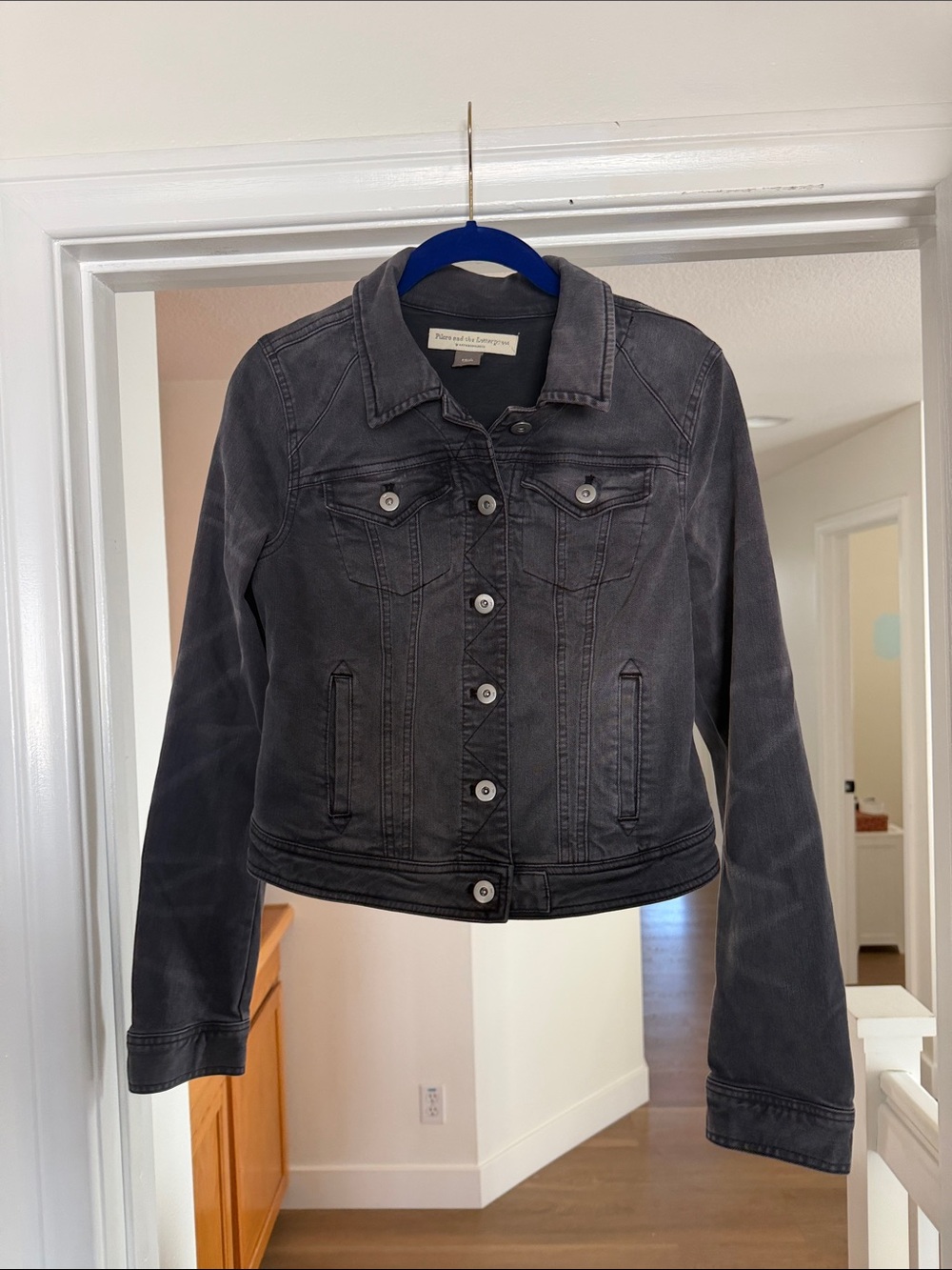 Anthropologie Charcoal Gray Denim Jacket